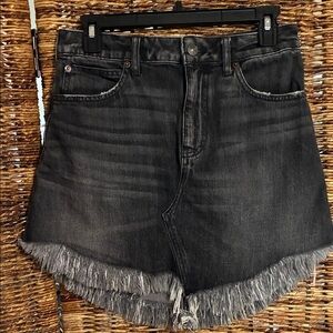 We The Free Maverick Black Denim Mini Skirt